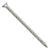Metal screw with threading on a white background