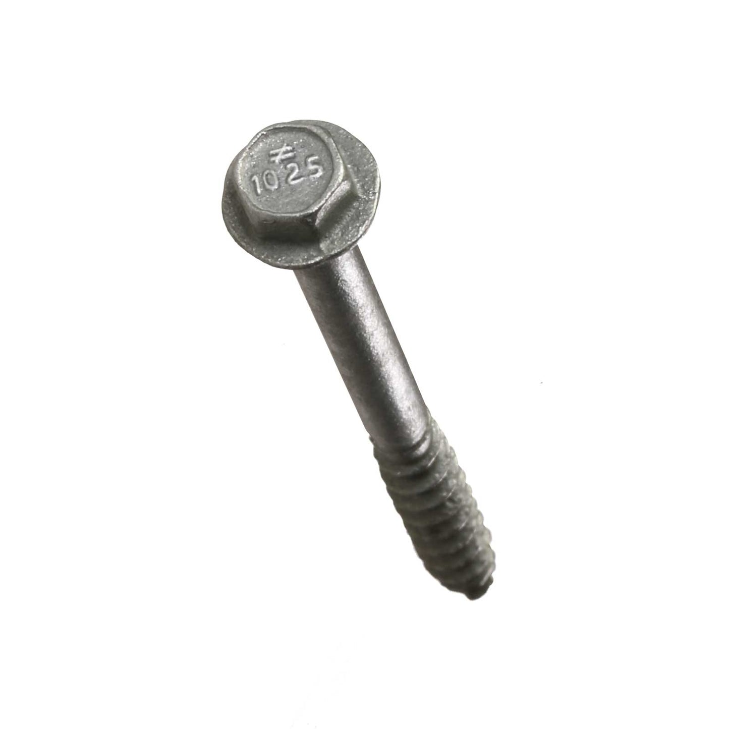 Metal screw with a white background