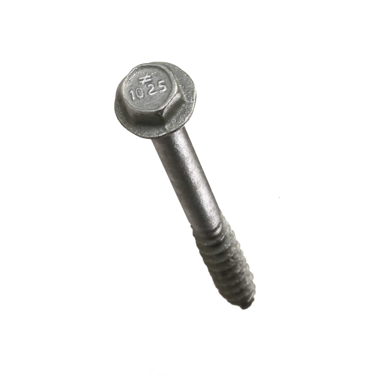 Metal screw with a white background