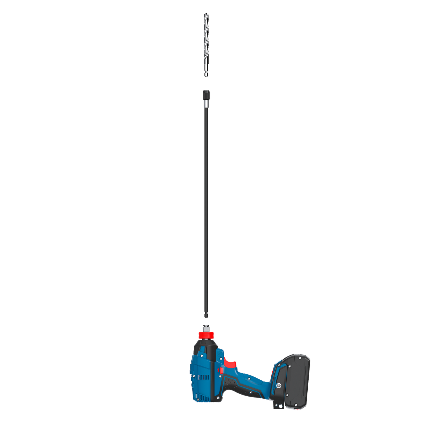 drill with extender and drill bit