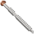 Metal screw with a wooden head on a white background