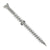 Metal screw with threading on a white background