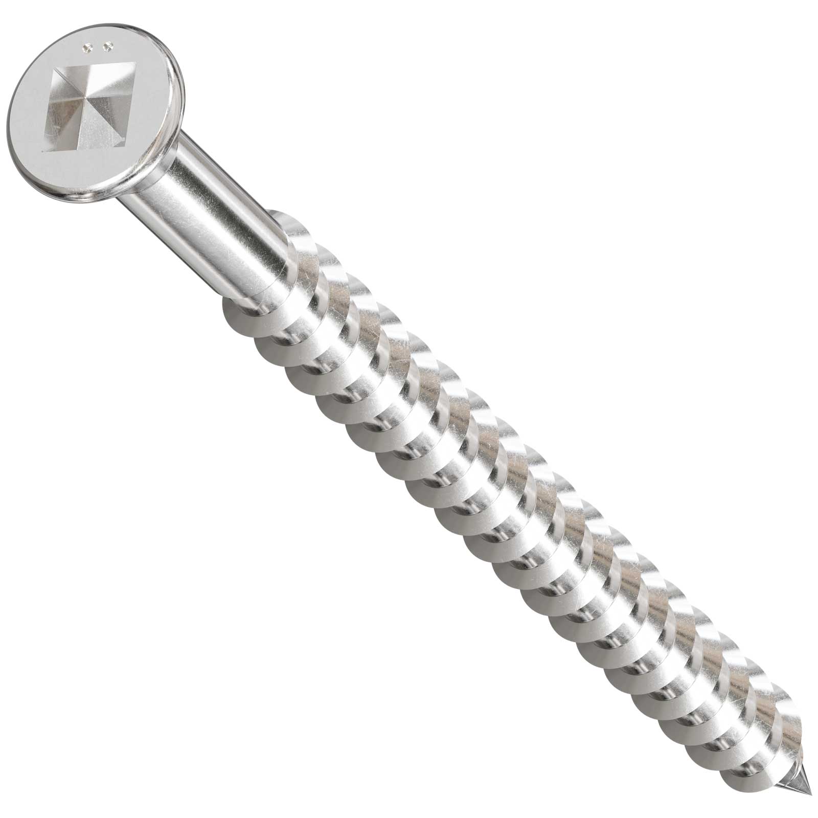 Metal drill bit on a white background