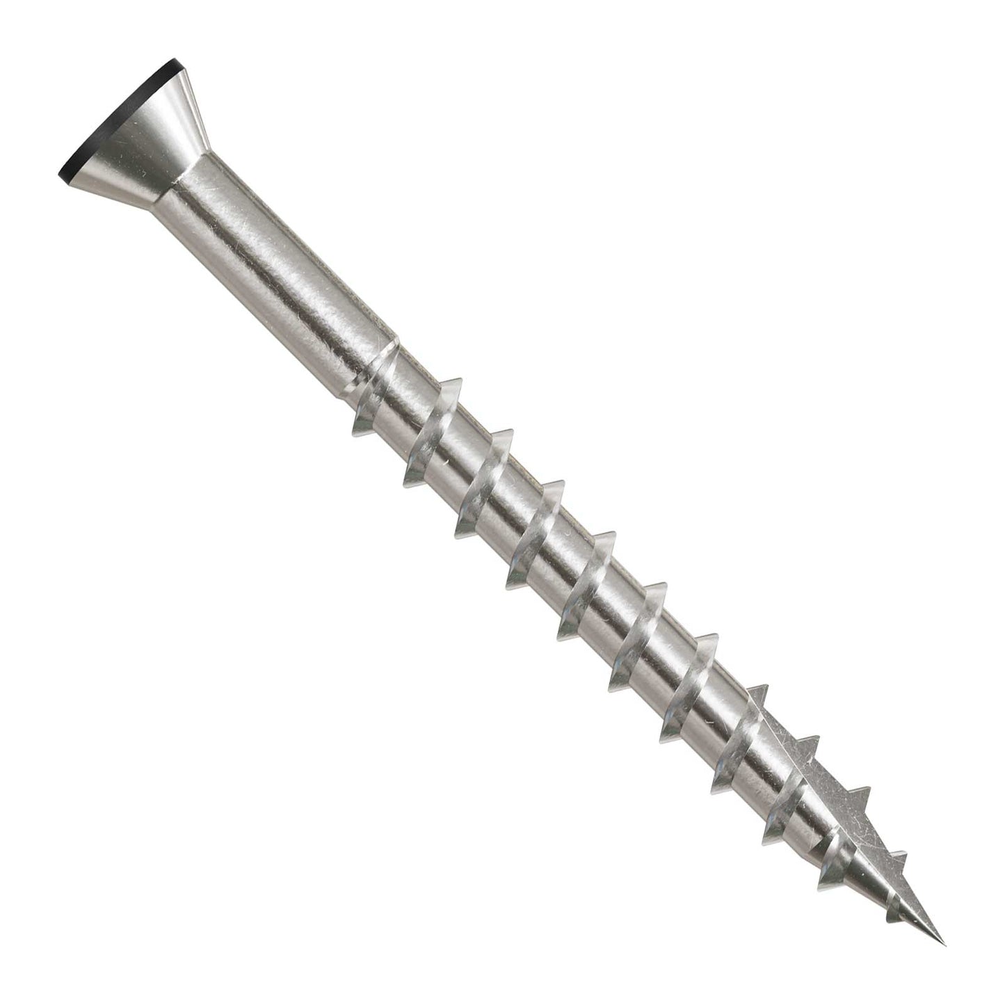 Metal screw on a white background