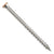 Metal screw with a threaded shaft on a white background