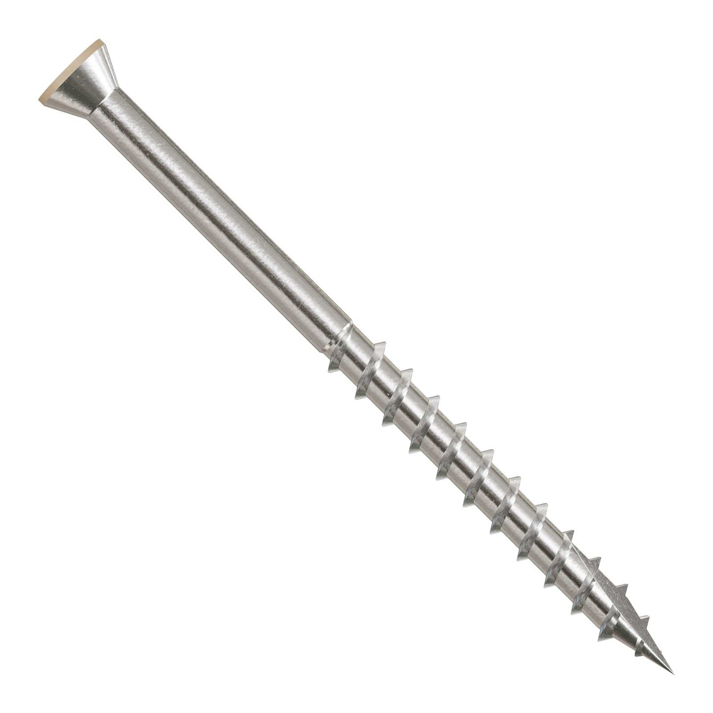 Metal screw on a white background