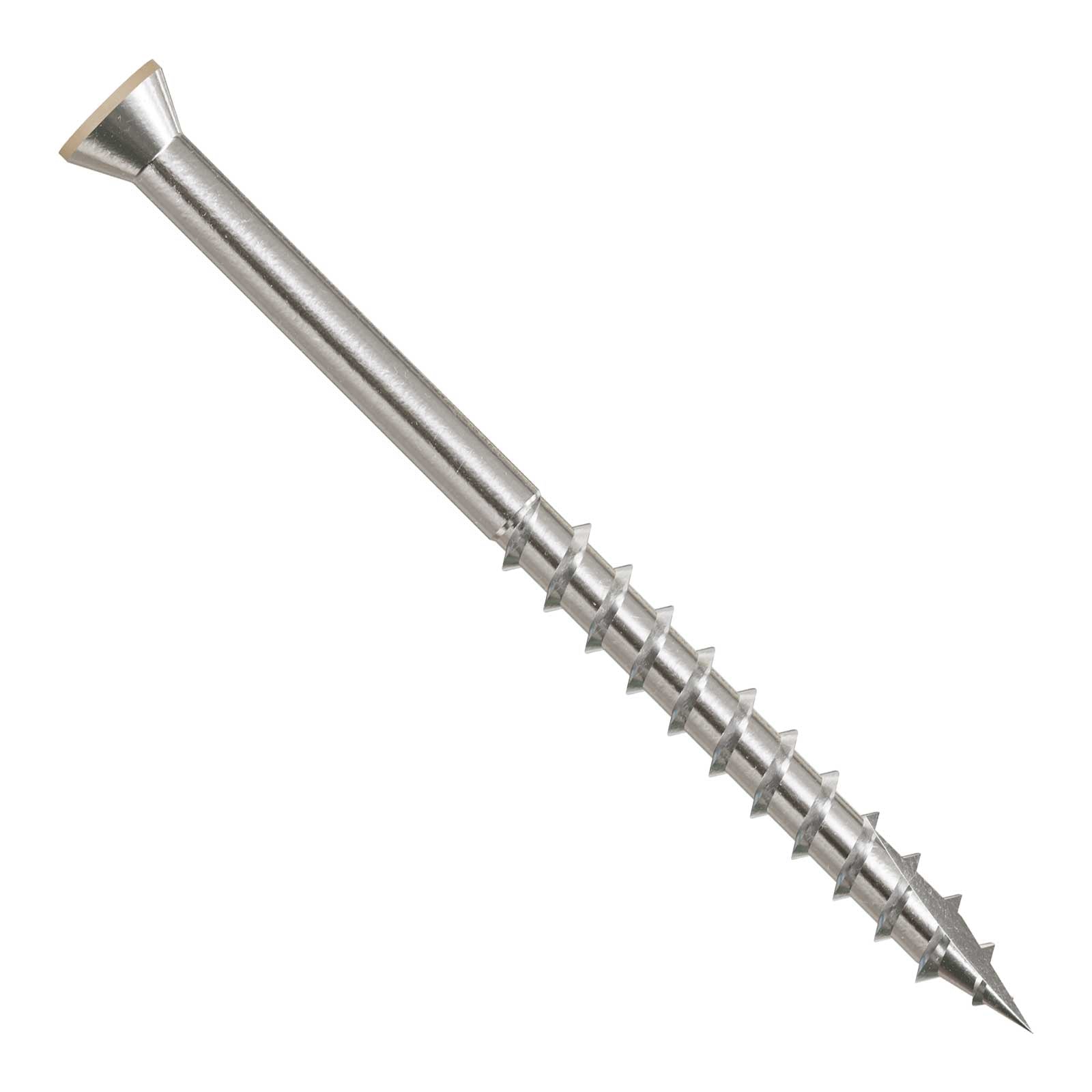 Metal screw on a white background