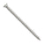 Metal screw with threading on a white background