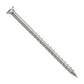 Metal screw with threading on a white background