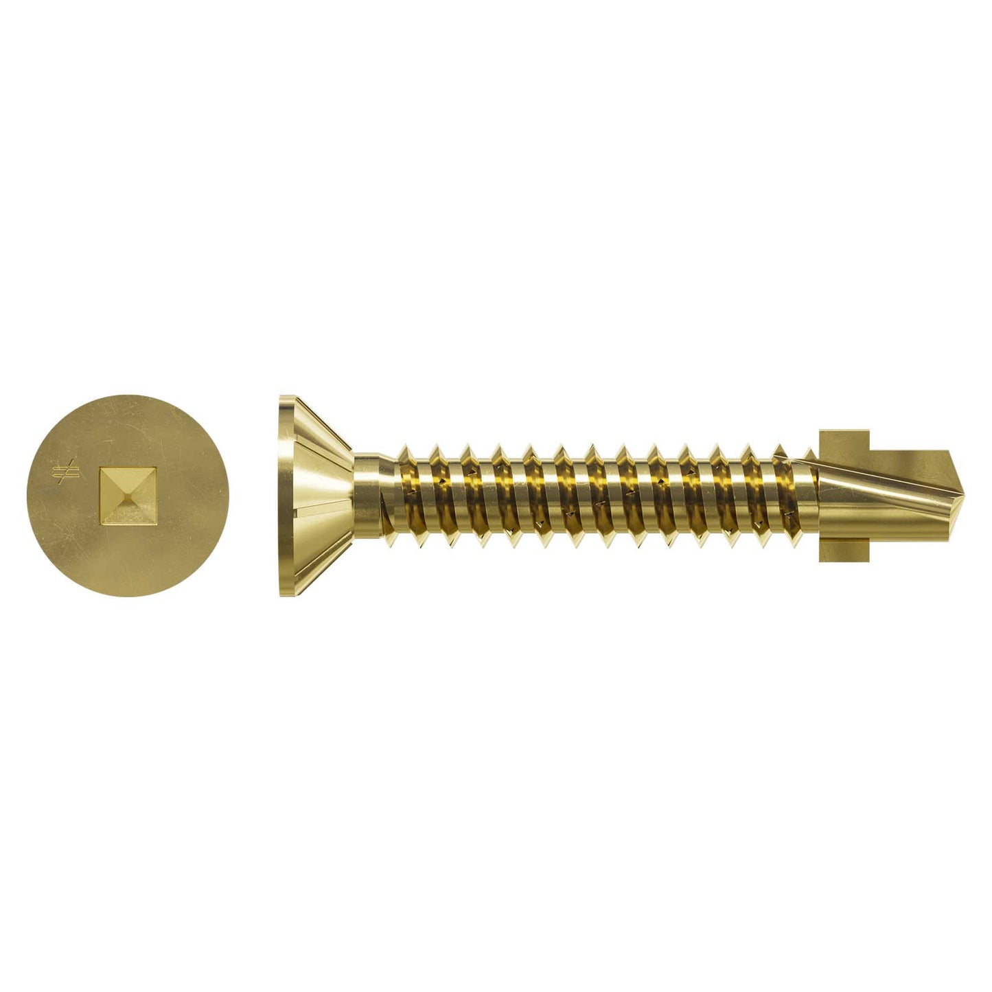 Simpson Strong-Tie #14 x 1" Self-Drilling TB Wood-To-Steel Screw, Square Flat Head - Yellow Zinc, Collated, Qty. 1,000