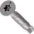 Metal screw with star-shaped head on a white background