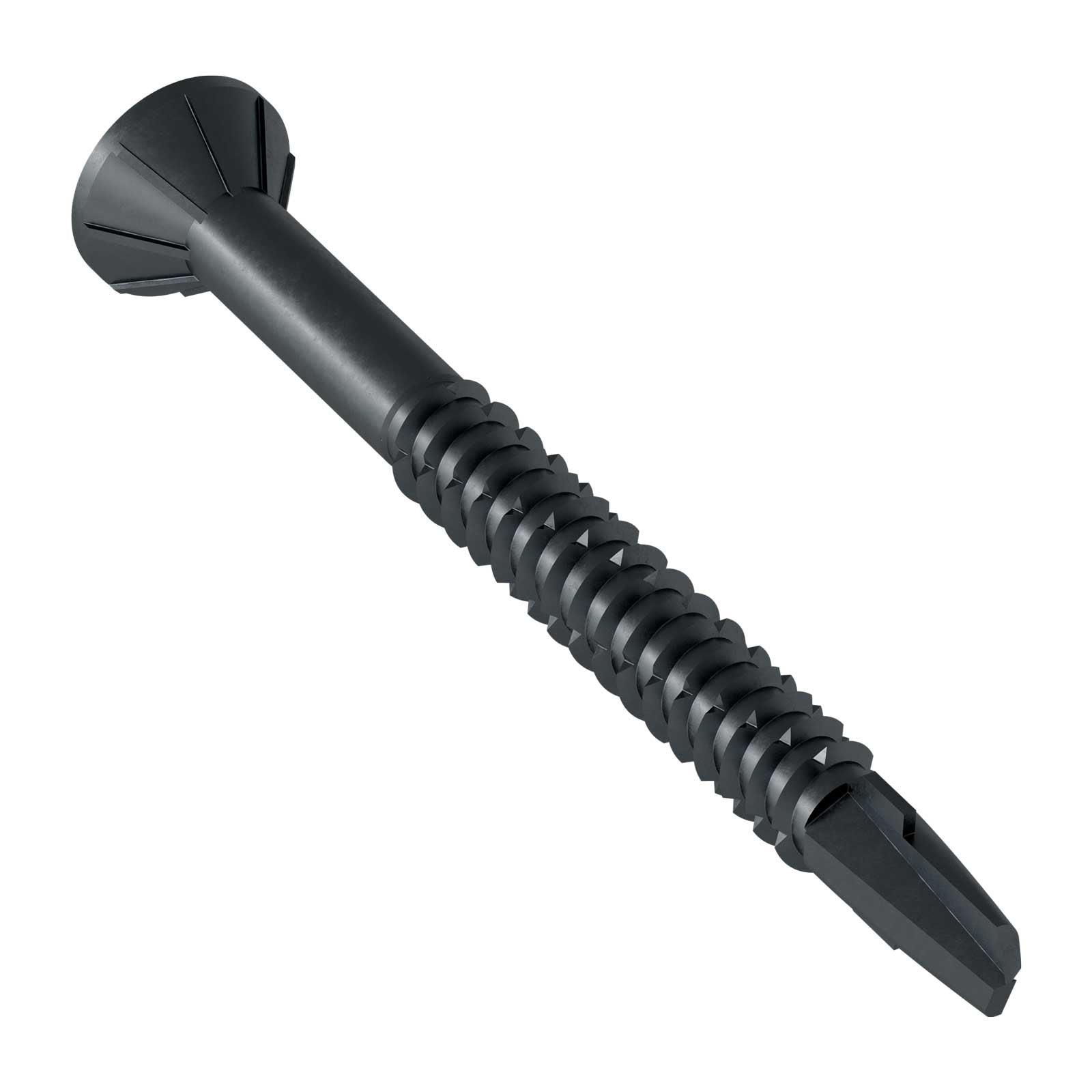 #12 x 2-3/8" Quik Drive TB Self-Drilling Wood-To-Steel Collated Screws, Black Phosphate, Pkg 1000