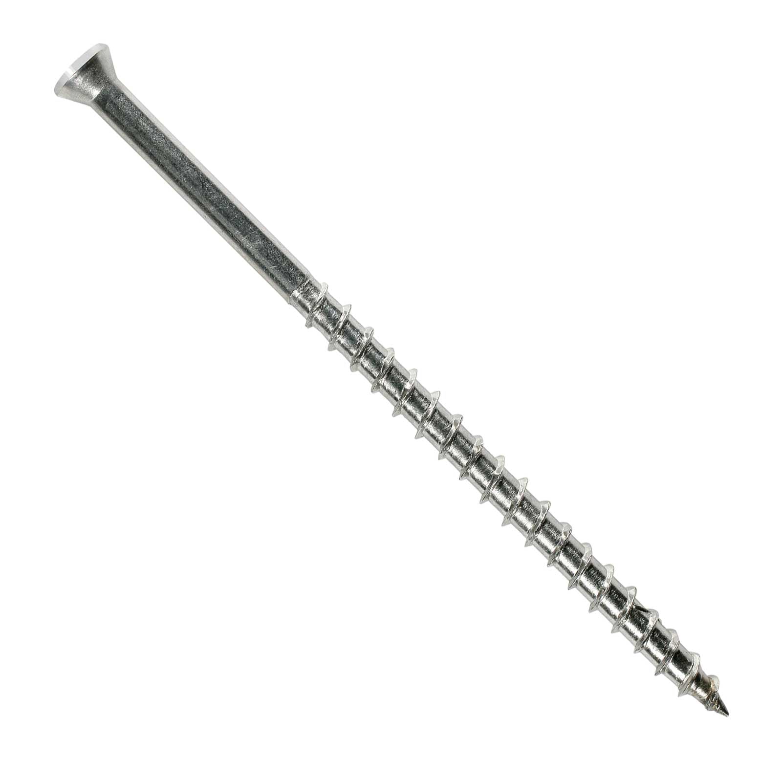Metal screw on a white background
