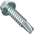 Metal screw on a white background