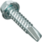 Metal screw on a white background