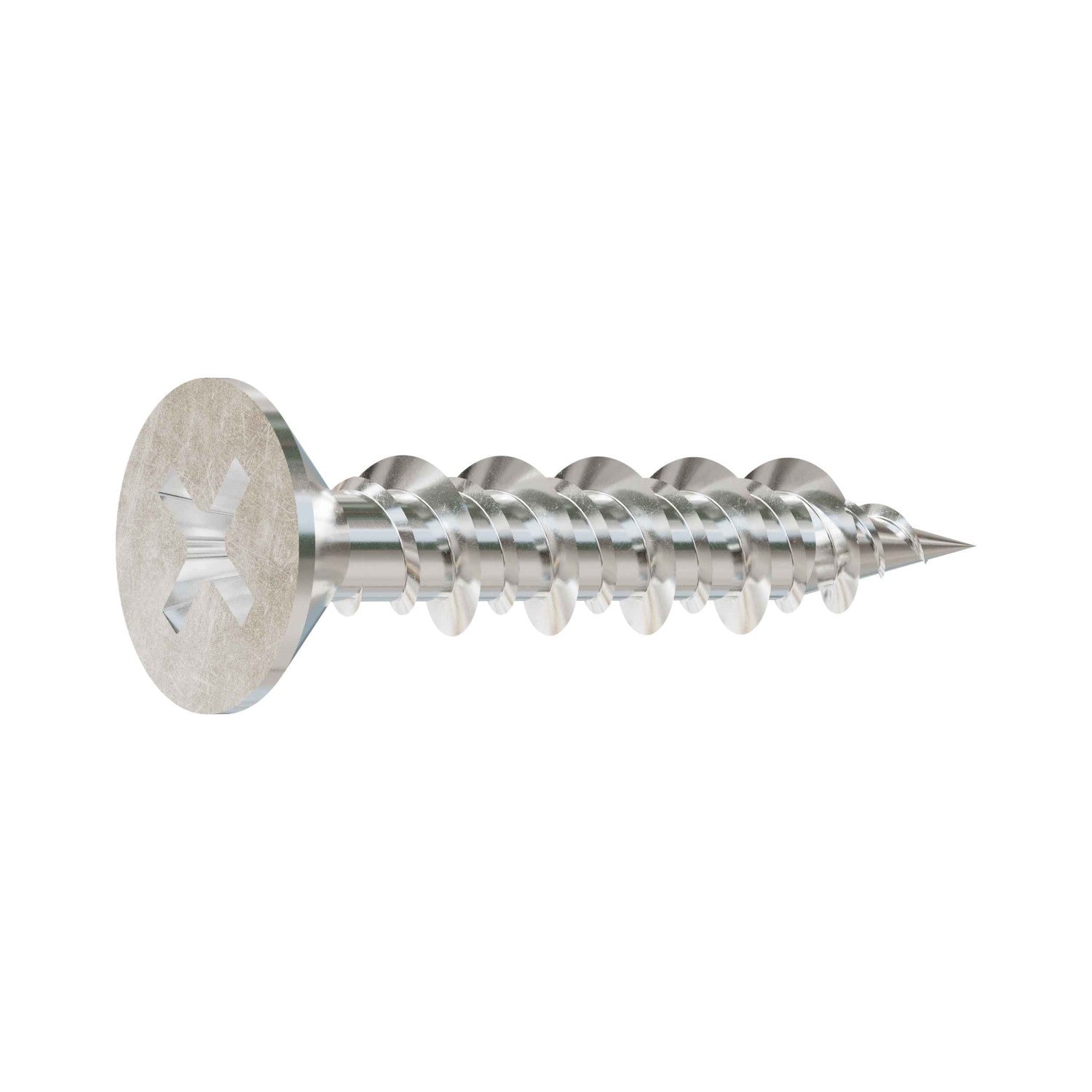 Flat Head Marine Screw with Teeth - 316 Stainless Steel - T10J100FXC shown