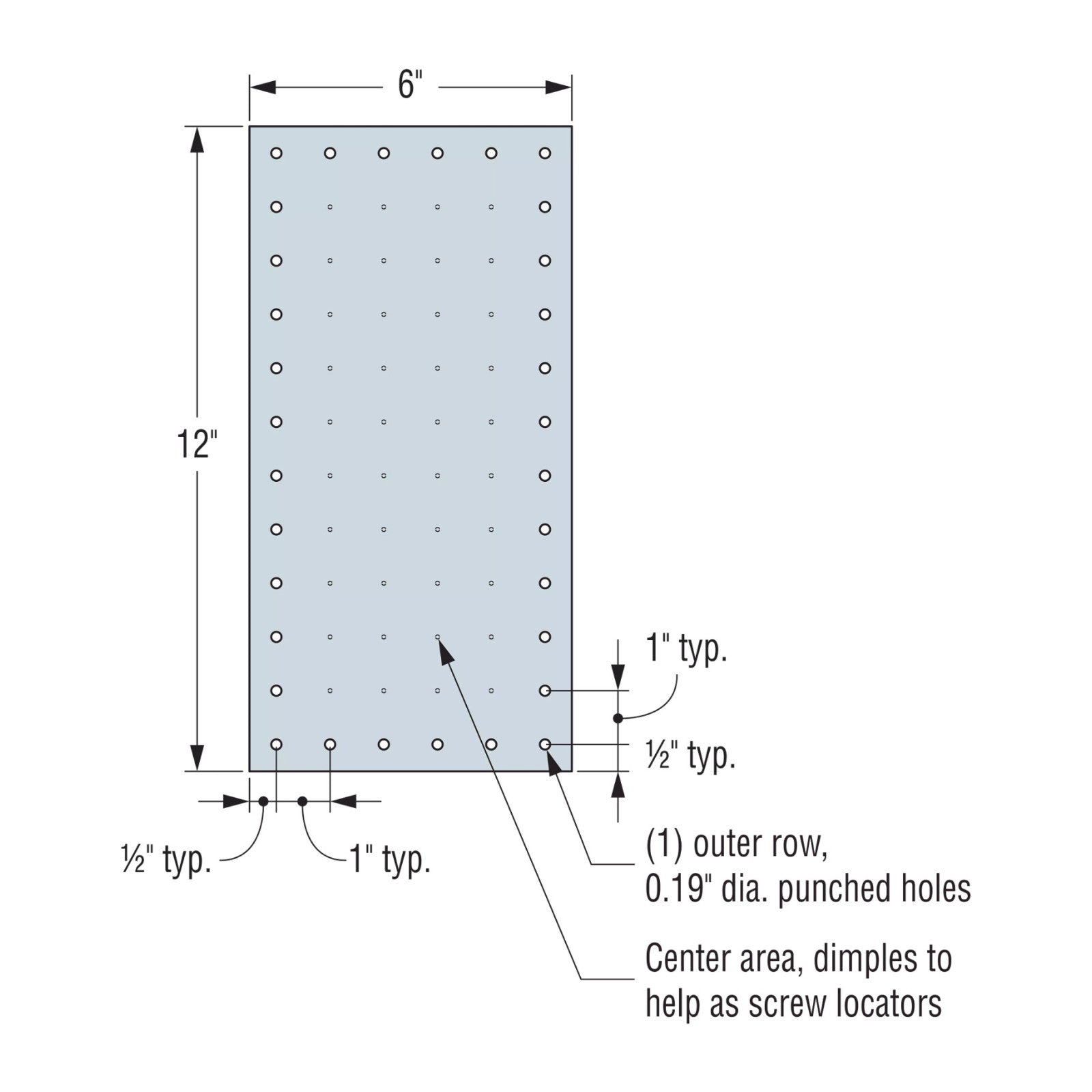 Simpson Strong-Tie GP Gusset Plate specification illustration