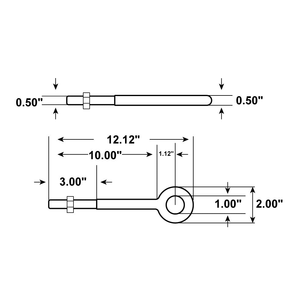 1/2" x 10" Galvanized Steel Eye Bolts