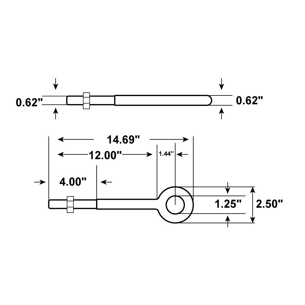 5/8" x  12" Galvanized Eye Bolt