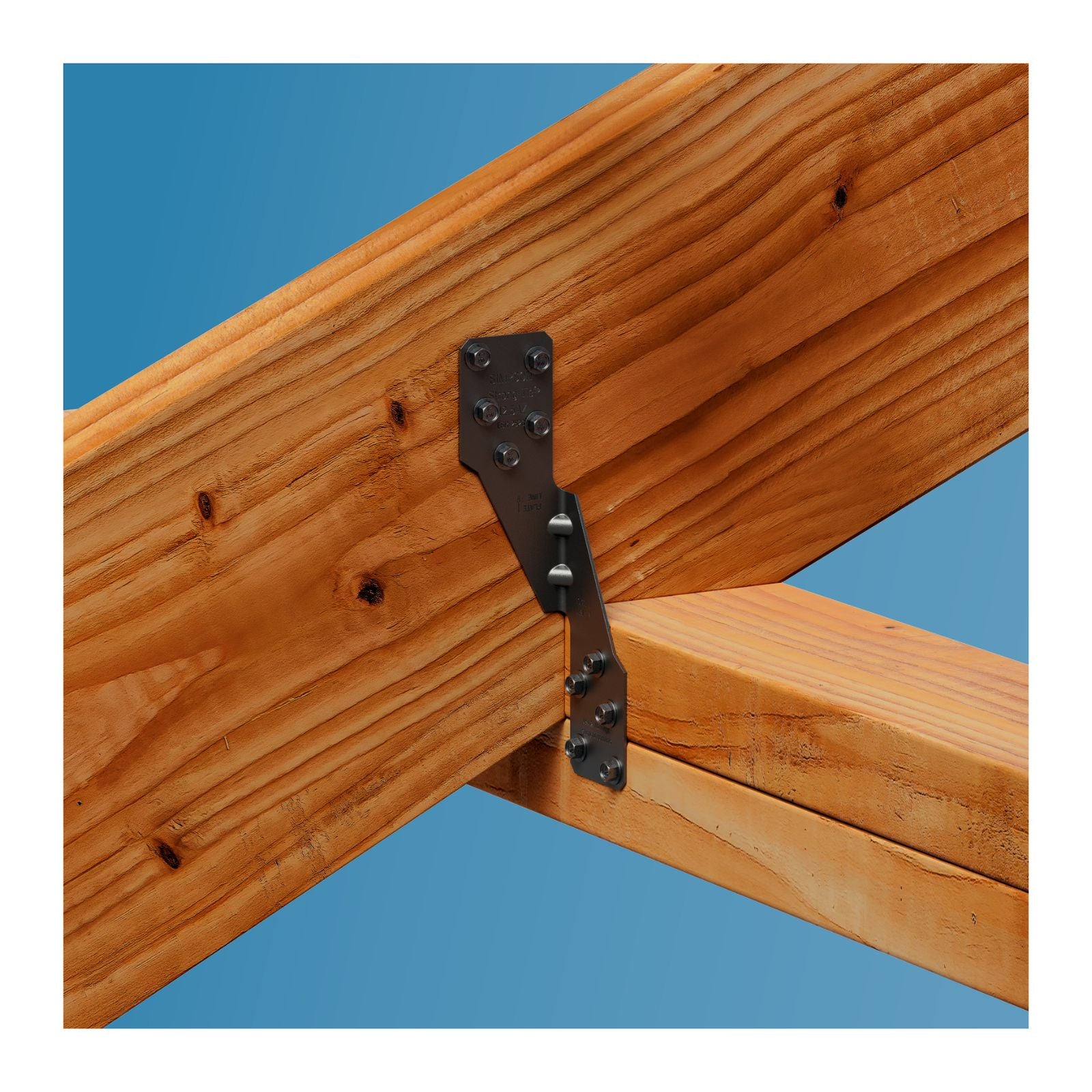 Simpson Strong-Tie H2.5APC 18 Gauge Ornamental Hurricane Tie - Black Powder Coat, ZMAX Installation 