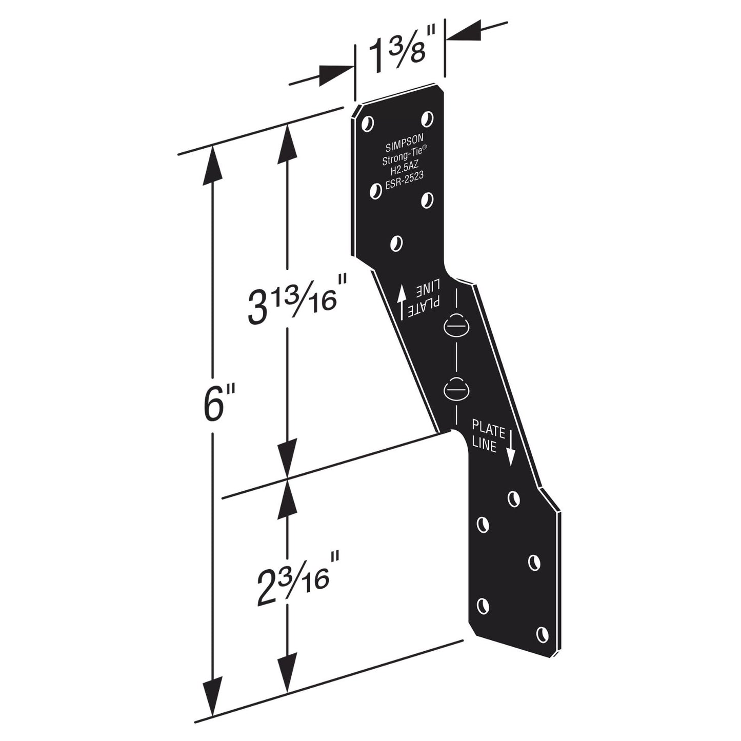 Simpson Strong-Tie H2.5APC 18 Gauge Ornamental Hurricane Tie - Black Powder Coat, ZMAX Specification 