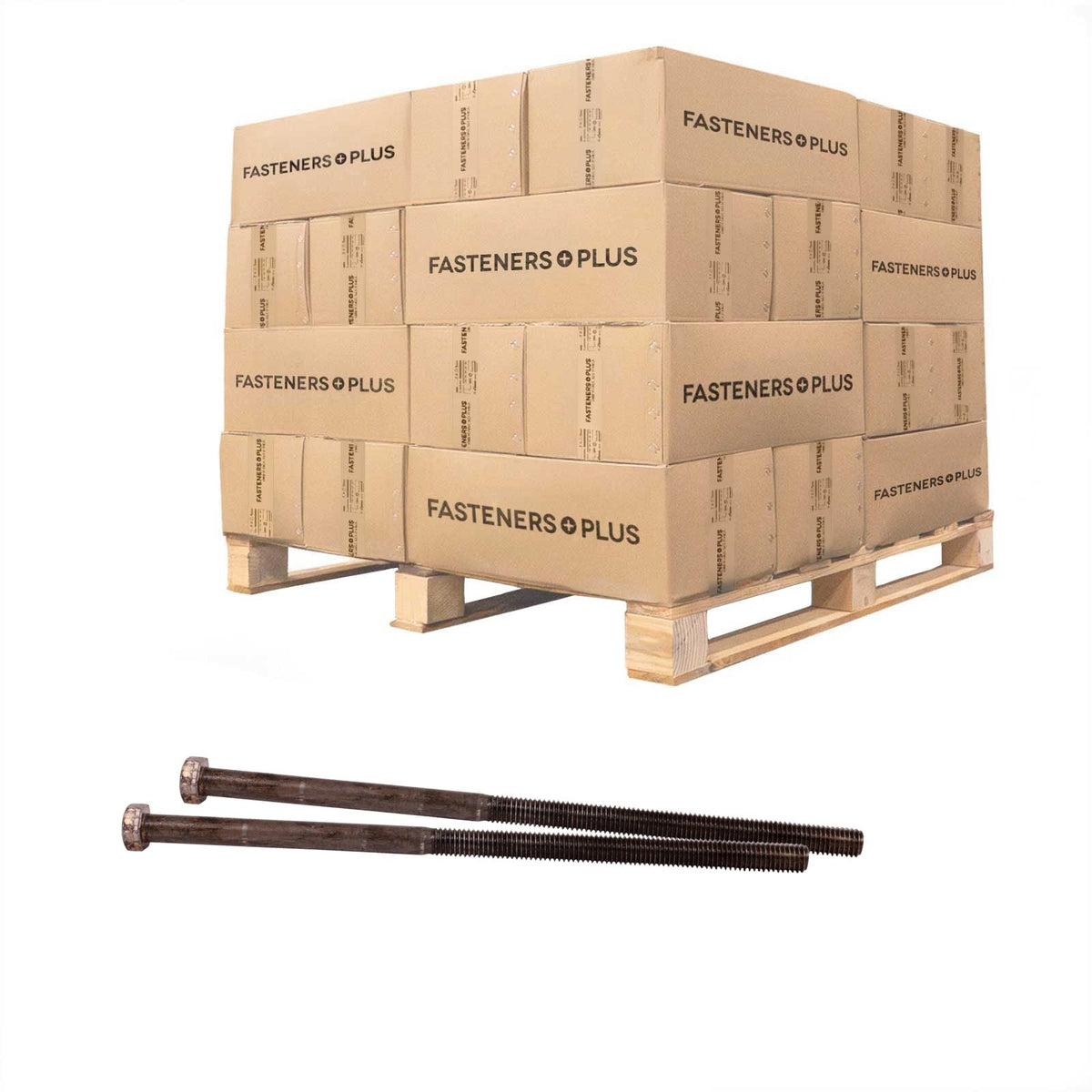 Conquest 1/2" x 10" A307 Grade A Hex Bolt with 6" Thread - Plain - Pallet of 5,760