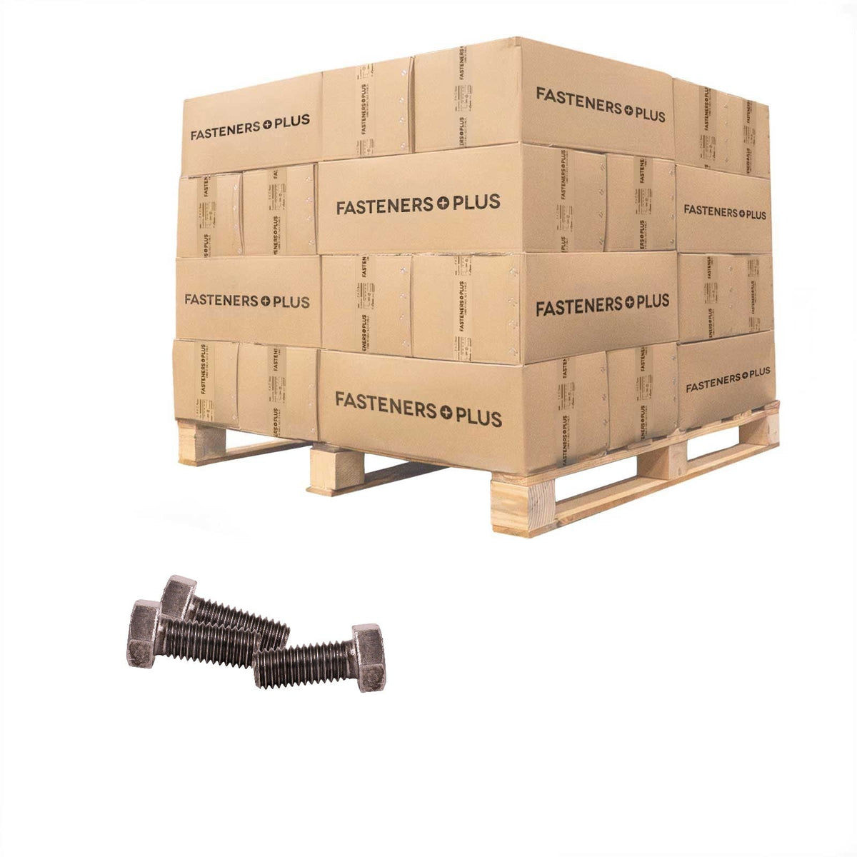 Conquest 1/2" x 1-1/4" A307 Grade A Fully Threaded Hex Bolt - Plain - Pallet of 18,000