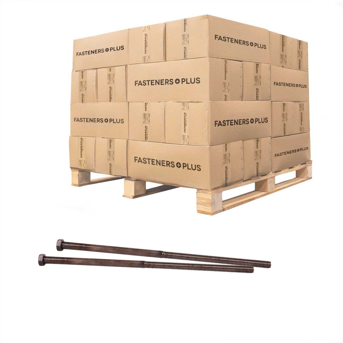 Conquest 1/2" x 14" A307 Grade A Hex Bolt with 6" Thread - Plain - Pallet of 2,640