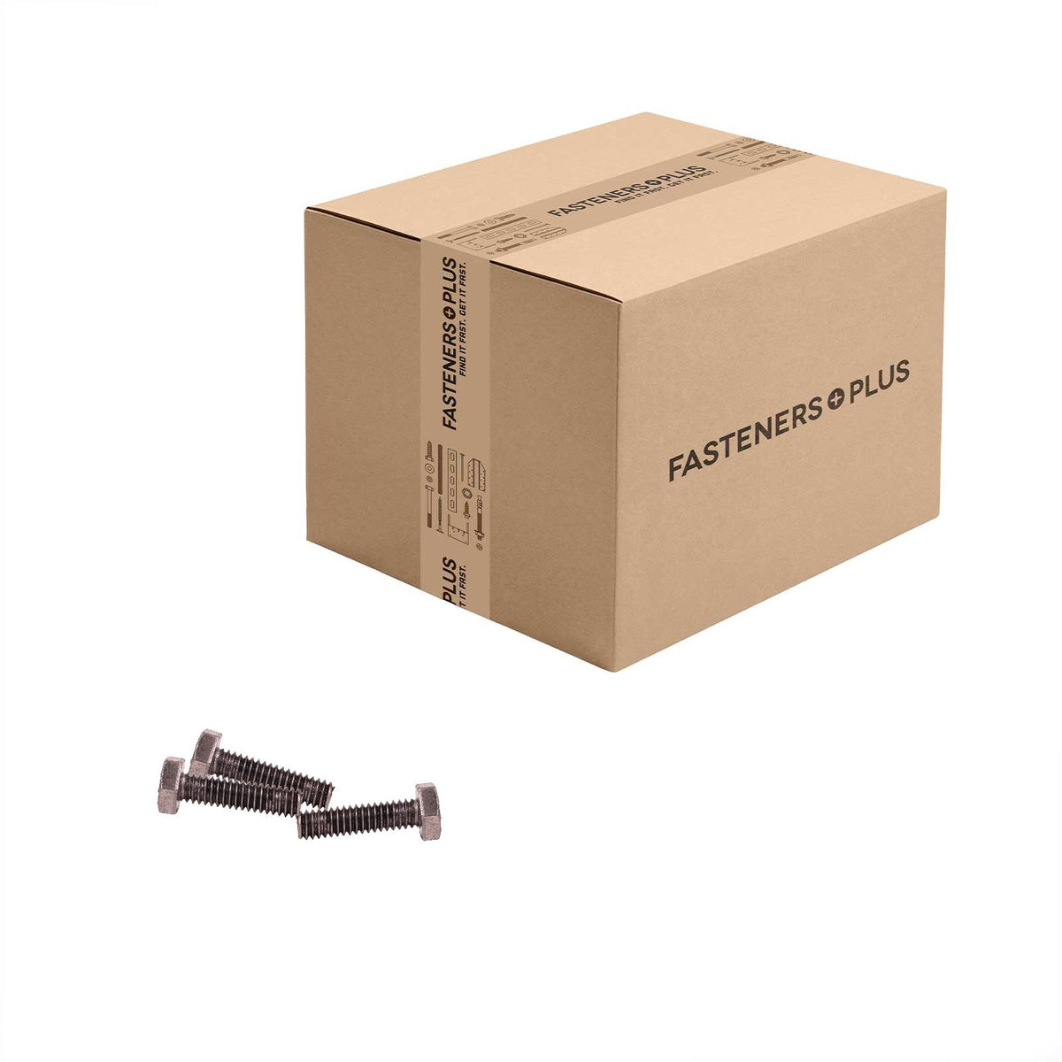 Conquest 1/4" x 1" A307 Grade A Fully Threaded Hex Bolt - Plain - Carton of 3,000