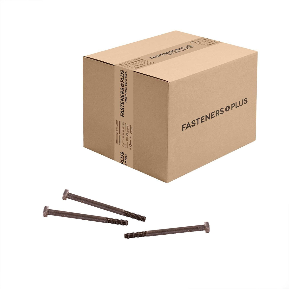 Conquest 1/4" x 3-1/4" A307 Grade A Hex Bolt - Plain - Carton of 1,000