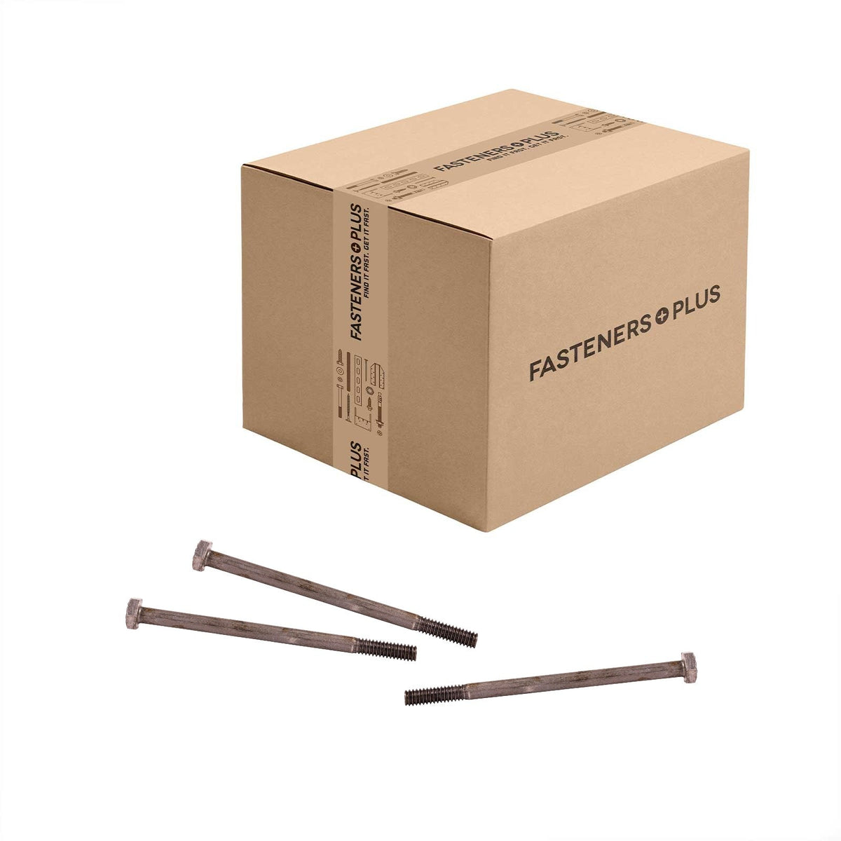 Conquest 1/4" x 4" A307 Grade A Hex Bolt - Plain - Carton of 500