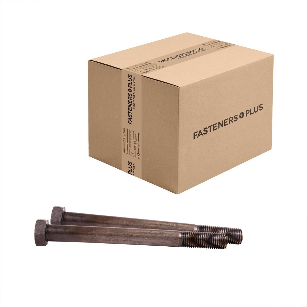 Conquest 1" x 10-1/2" A307 Grade A Hex Bolt - Plain - Carton of 30
