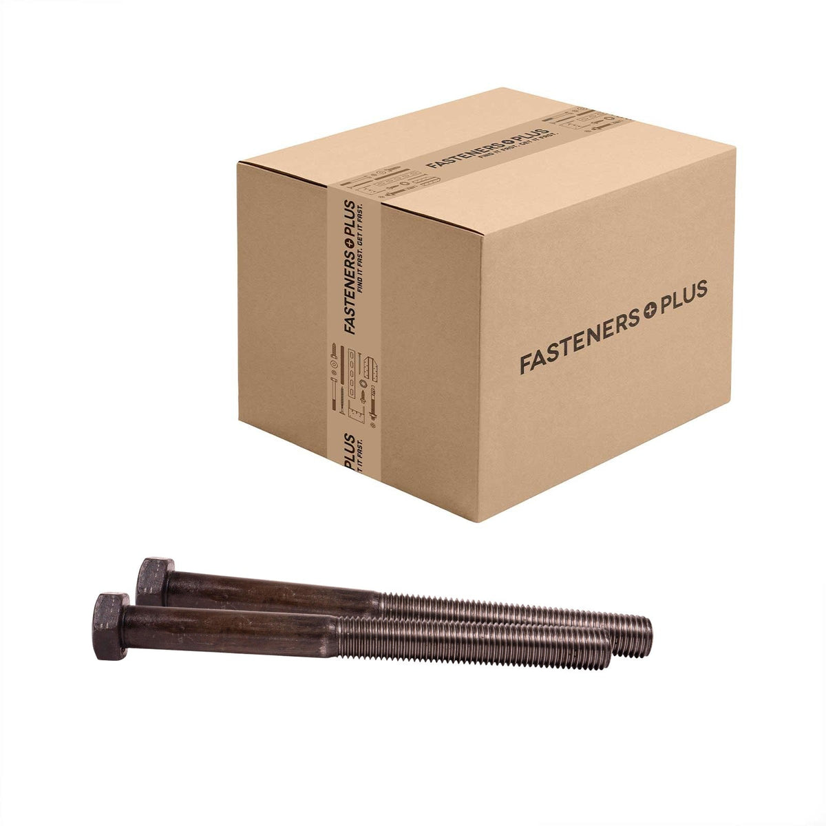 Conquest 1" x 11" A307 Grade A Hex Bolt with 6" Thread - Plain - Carton of 15