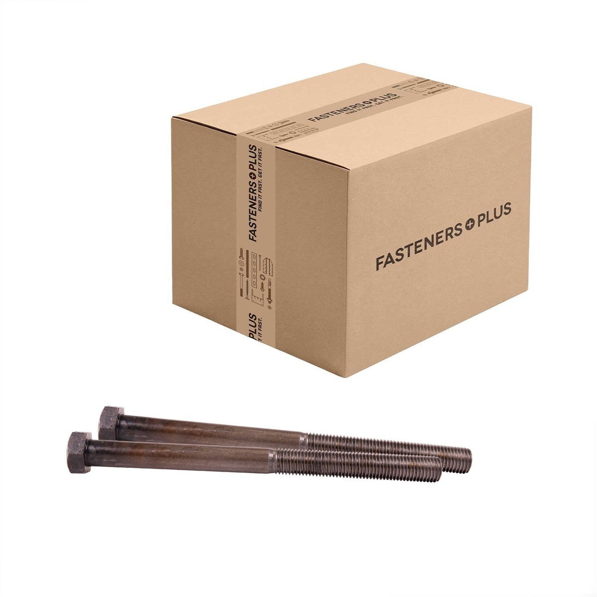 Conquest 1" x 13" A307 Grade A Hex Bolt with 6" Thread - Plain - Carton of 15