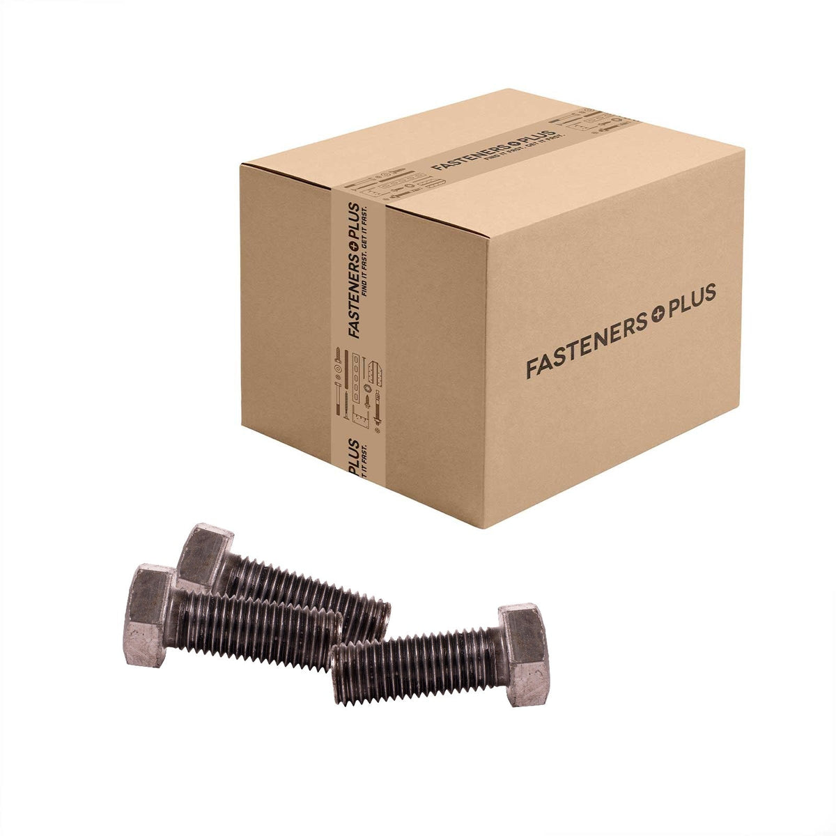 Conquest 1" x 2-3/4" A307 Grade A Fully Threaded Hex Bolt - Plain - Carton of 70