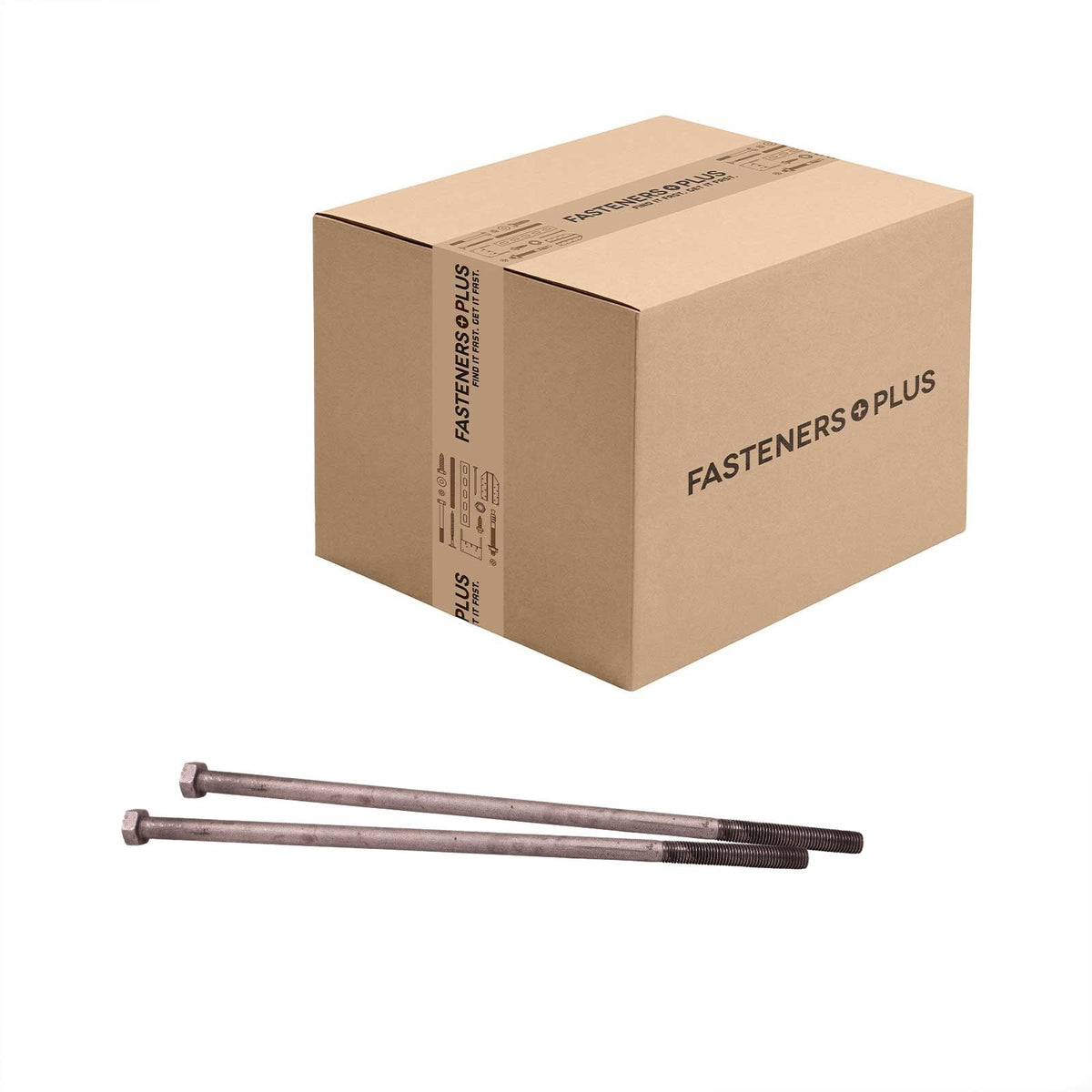 Conquest 1" x 28" A307 Grade A Hex Bolt with 6" Thread - Plain - Carton of 6