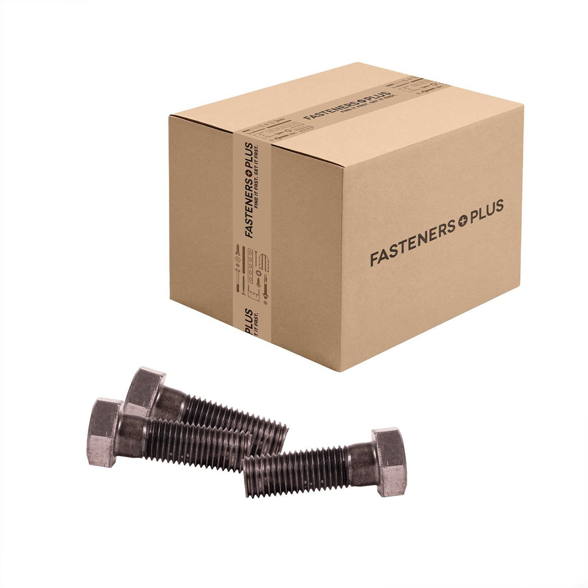 Conquest 1" x 3" A307 Grade A Hex Bolt - Plain - Carton of 65