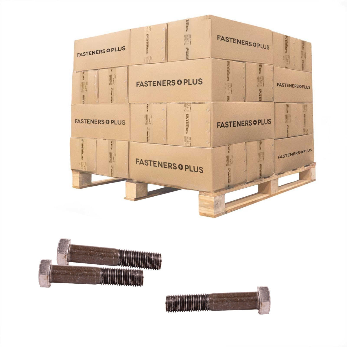 Conquest 1" x 5" A307 Grade A Hex Bolt - Plain - Pallet of 1,440