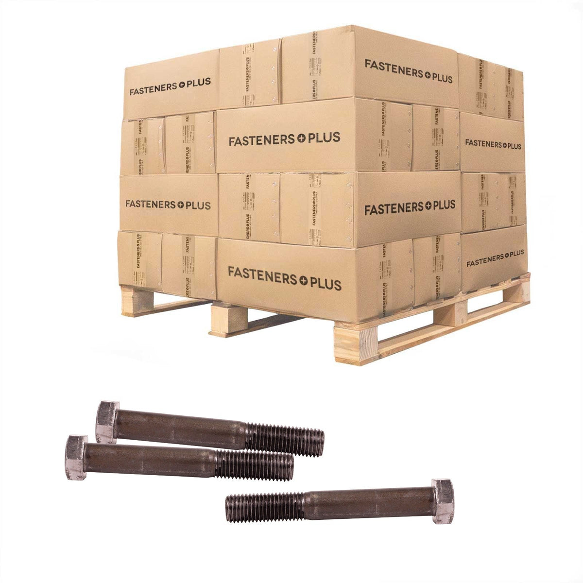 Conquest 1" x 7" A307 Grade A Hex Bolt - Plain - Pallet of 1,260