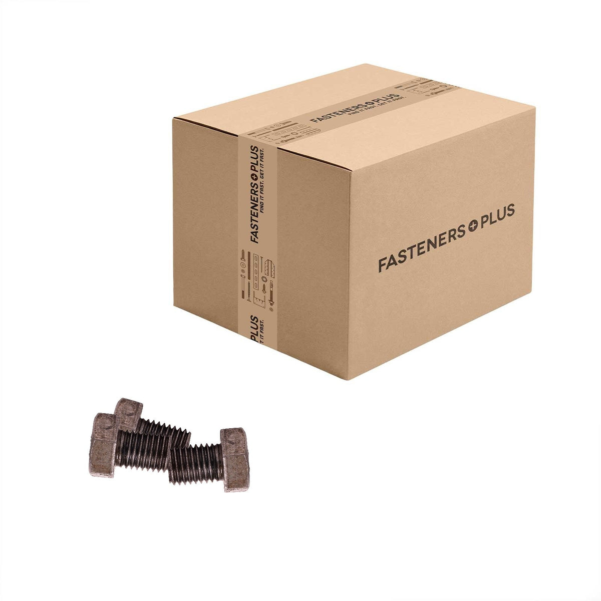 Conquest 3/4" x 1" A307 Grade A Fully Threaded Hex Bolt - Plain - Carton of 250