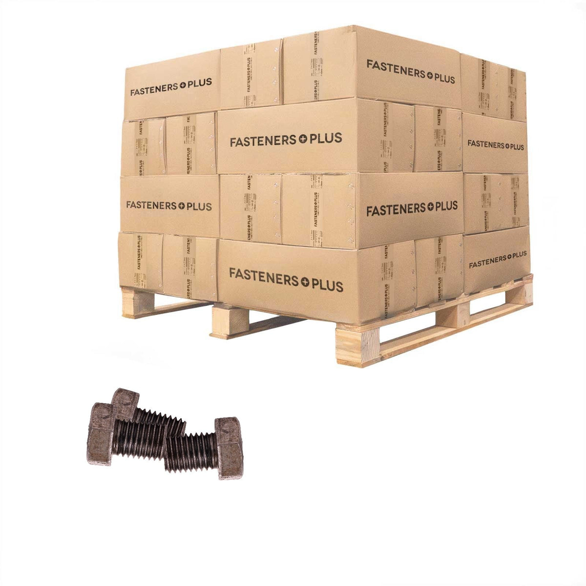 Conquest 3/4" x 1" A307 Grade A Fully Threaded Hex Bolt - Plain - Pallet of 9,000