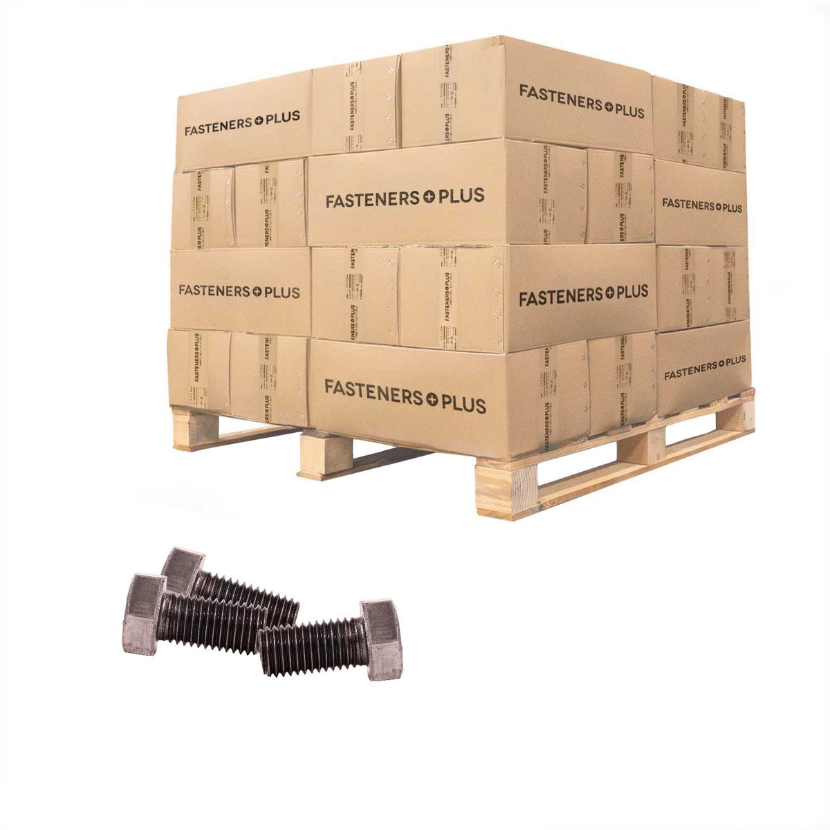 Conquest 3/4" x 1-1/2" A307 Grade A Fully Threaded Hex Bolt - Plain - Pallet of 7,200