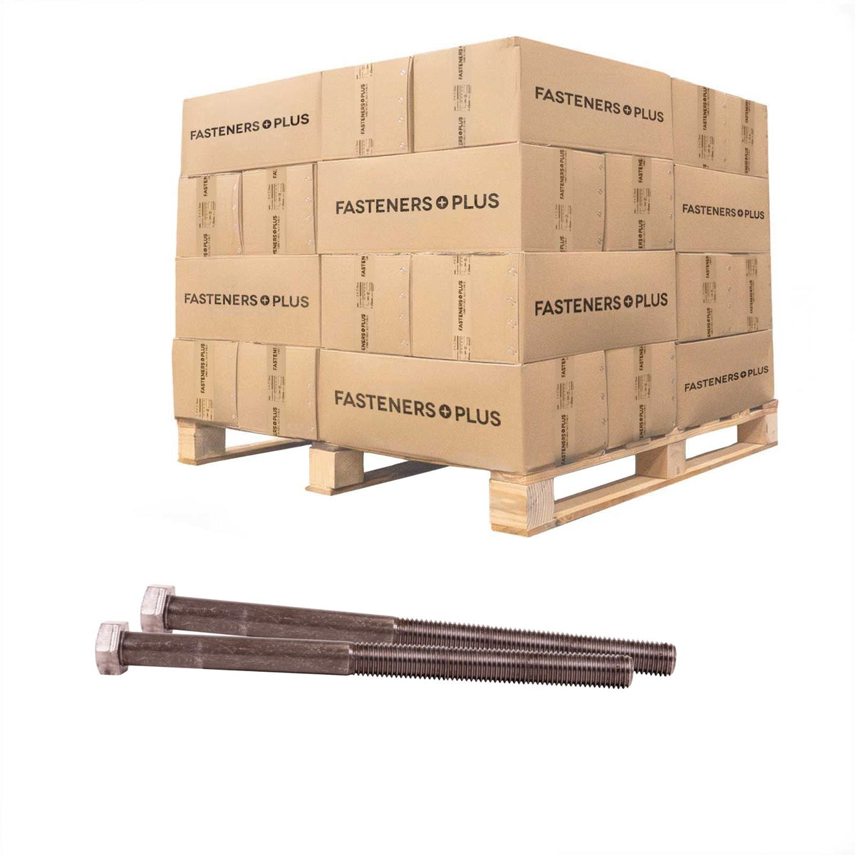 Conquest 3/4" x 12" A307 Grade A Hex Bolt with 6" Thread - Plain - Pallet of 1,600