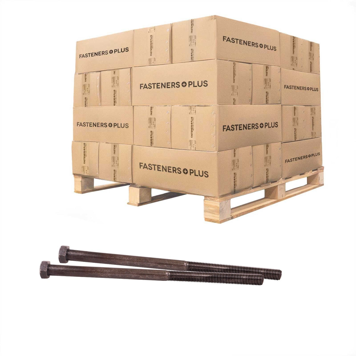 Conquest 3/4" x 14" A307 Grade A Hex Bolt with 6" Thread - Plain - Pallet of 1,200