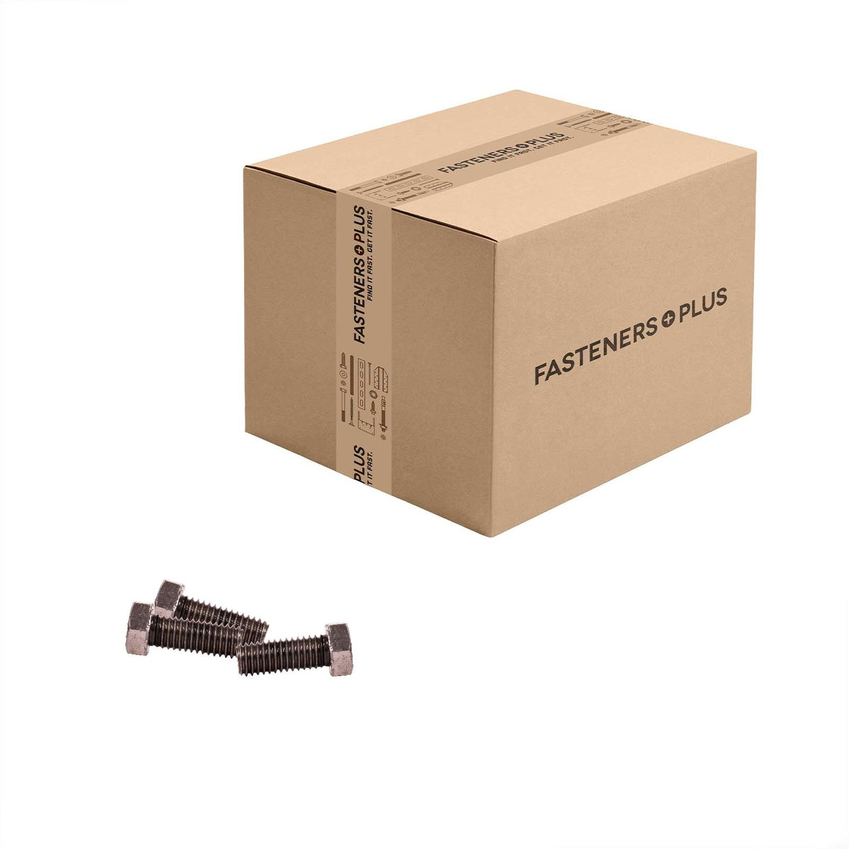 Conquest 3/8" x 1" A307 Grade A Fully Threaded Hex Bolt - Plain - Carton of 1,200