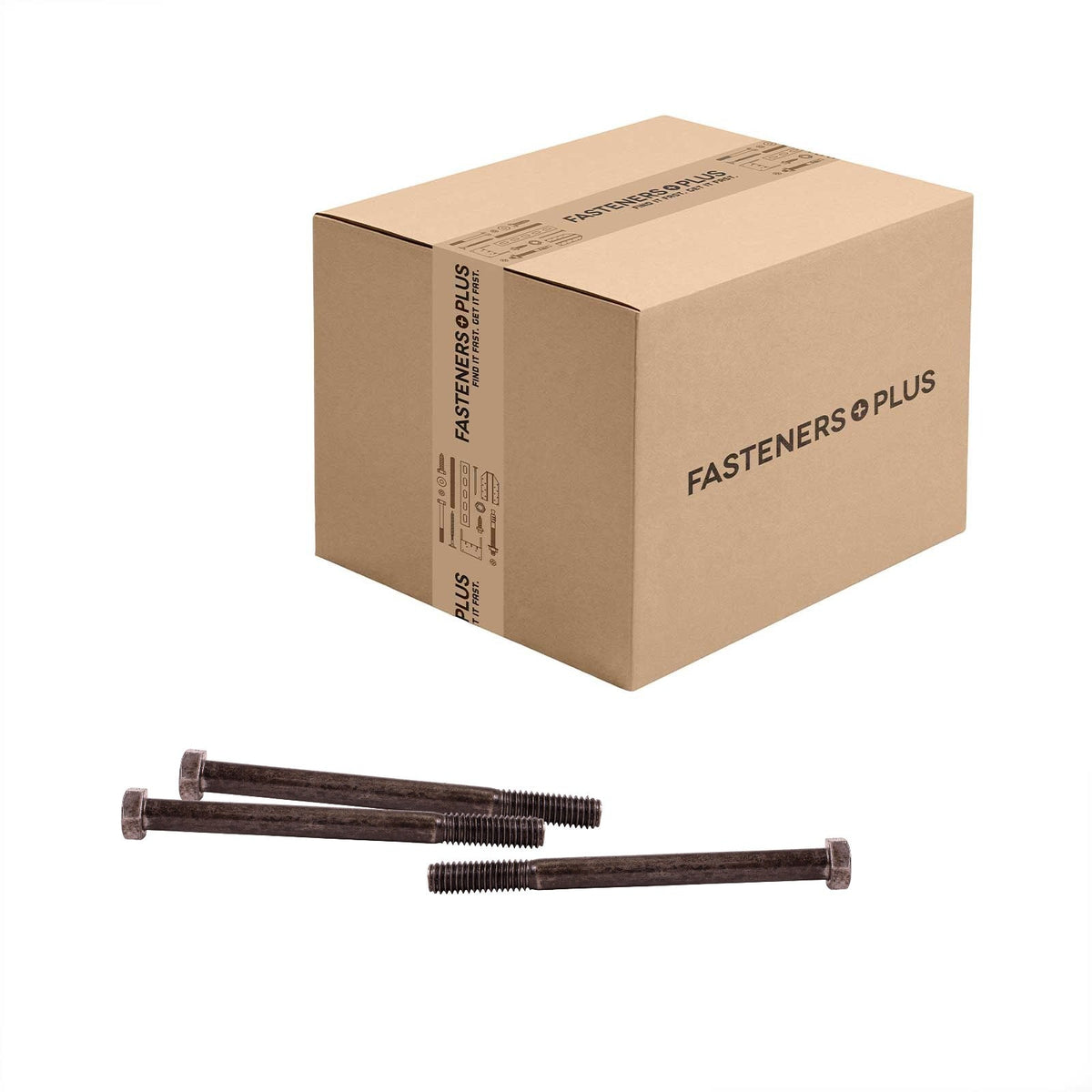 Conquest 3/8" x 4-1/2" A307 Grade A Hex Bolt - Plain - Carton of 300