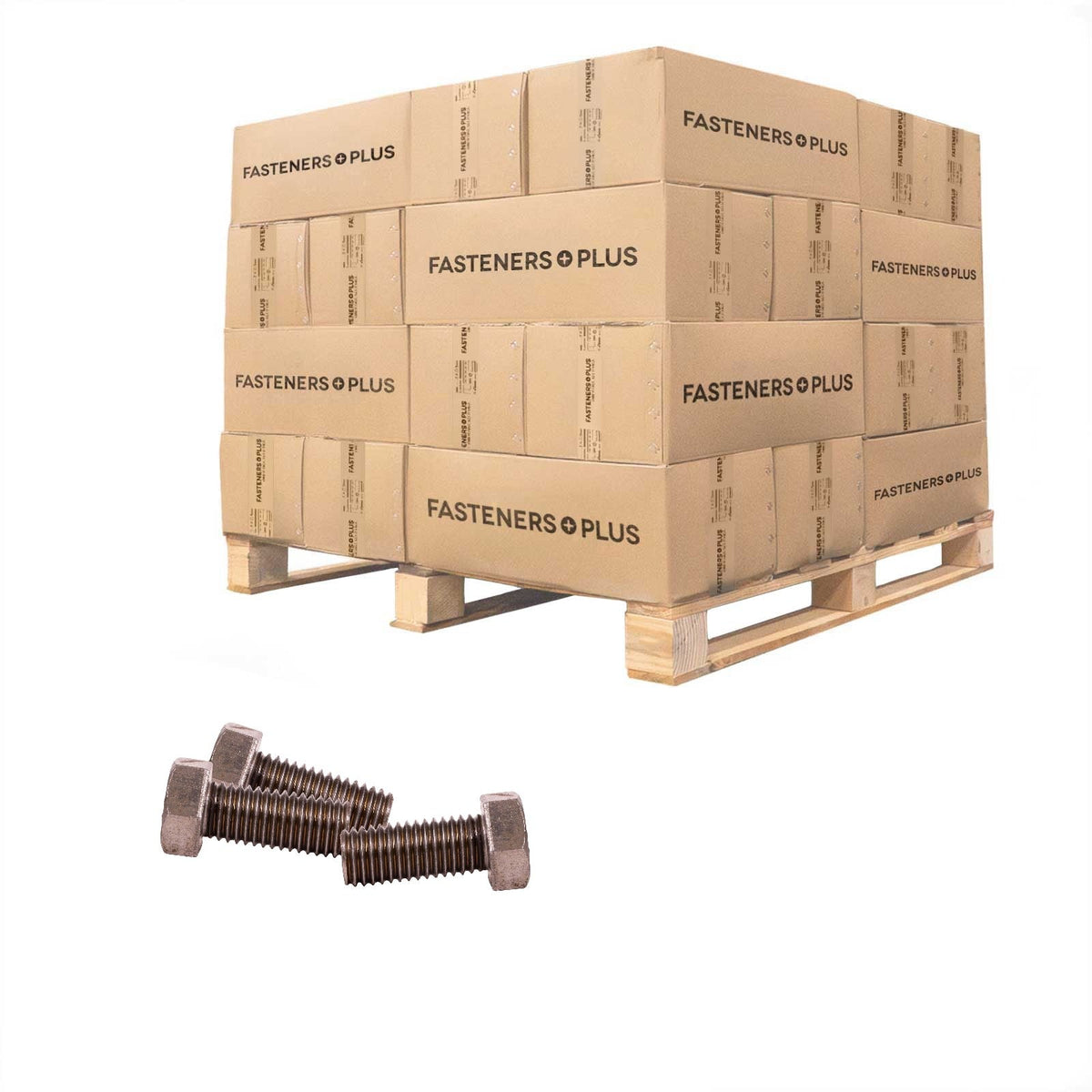 Conquest 5/8" x 1-1/2" A307 Grade A Fully Threaded Hex Bolt - Plain - Pallet of 10,800