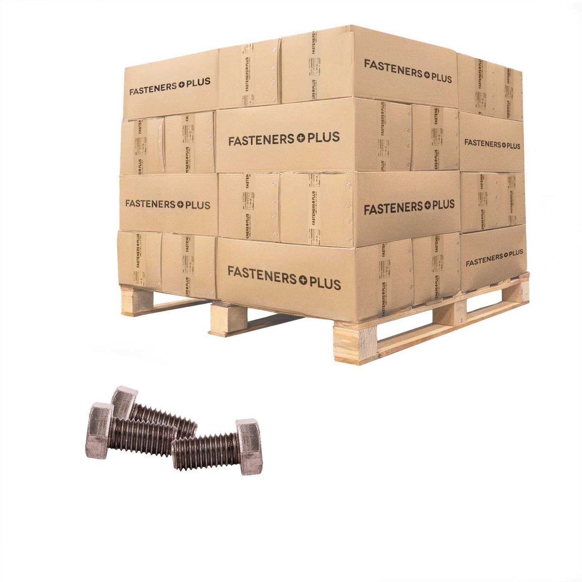 Conquest 5/8" x 1-1/4" A307 Grade A Fully Threaded Hex Bolt - Plain - Pallet of 12,600