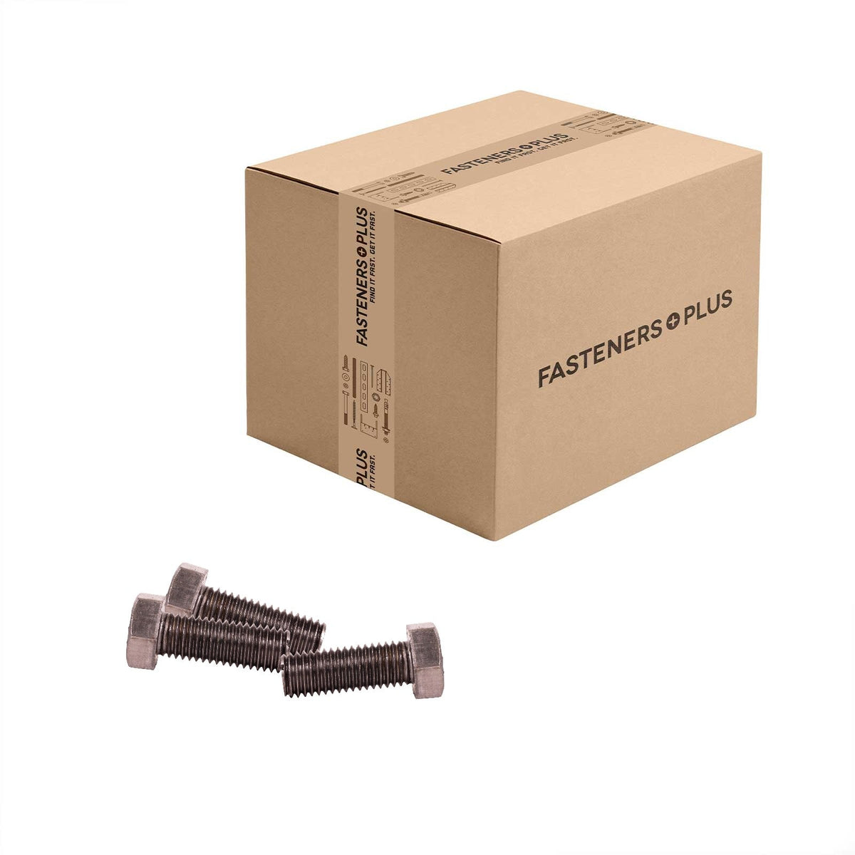 Conquest 5/8" x 1-3/4" A307 Grade A Fully Threaded Hex Bolt - Plain - Carton of 250