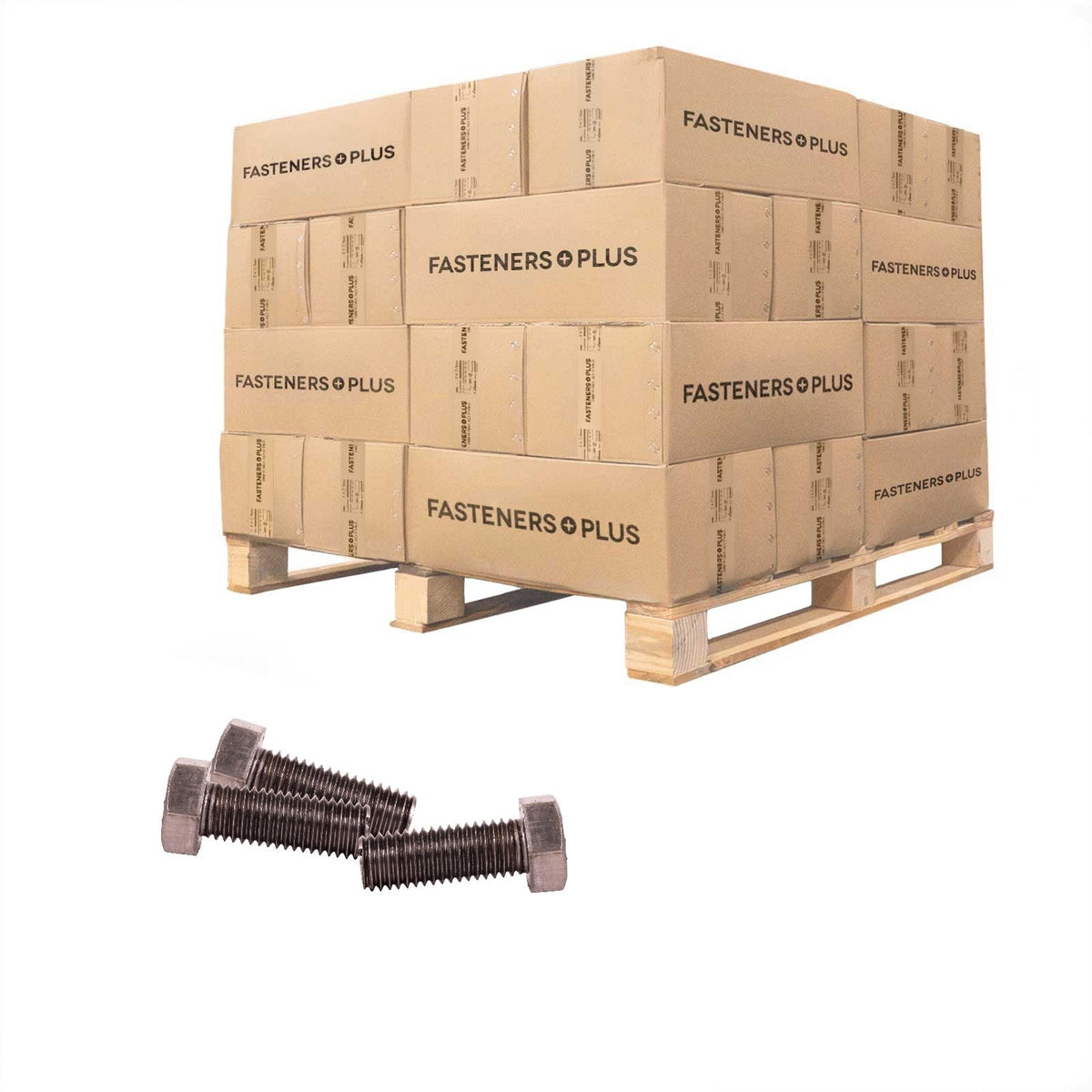 Conquest 5/8" x 1-3/4" A307 Grade A Fully Threaded Hex Bolt - Plain - Pallet of 9,000
